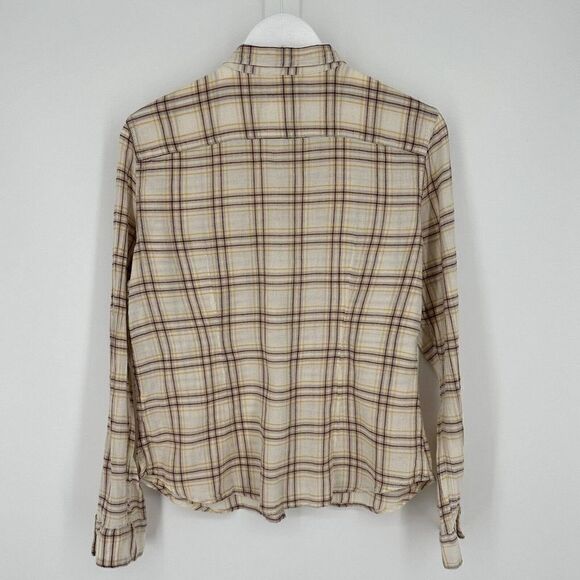 Denim and Supply Button Up Shirt RL Tomboy Casual Ivory Plaid Size Large - Picture 3 of 8